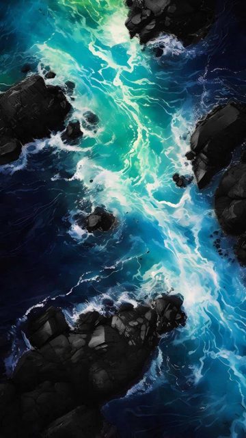 Black Rocks iPhone Wallpaper 4K