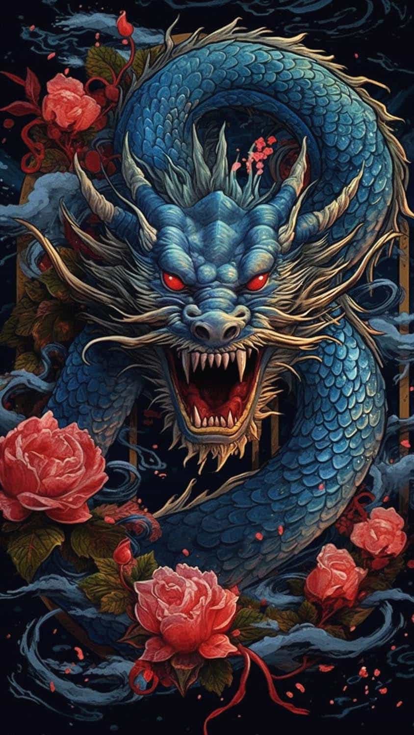 Blue Dragon iPhone Wallpaper 4K