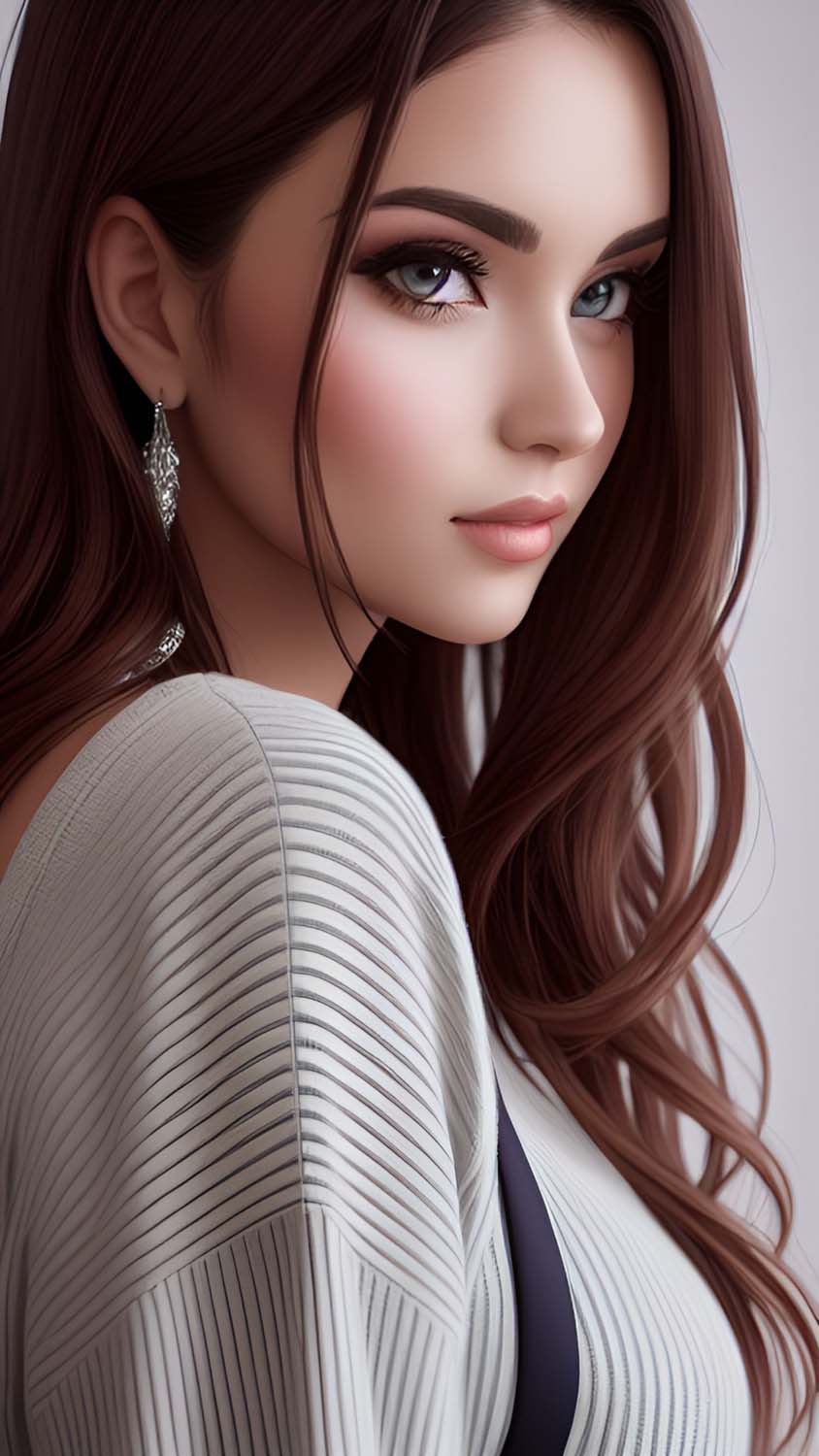 Brunette Girl Pose iPhone Wallpaper HD