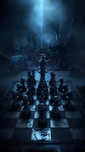 Chess Black Army iPhone Wallpaper 4K