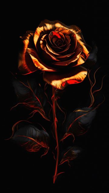 Chrome Rose iPhone Wallpaper 4K