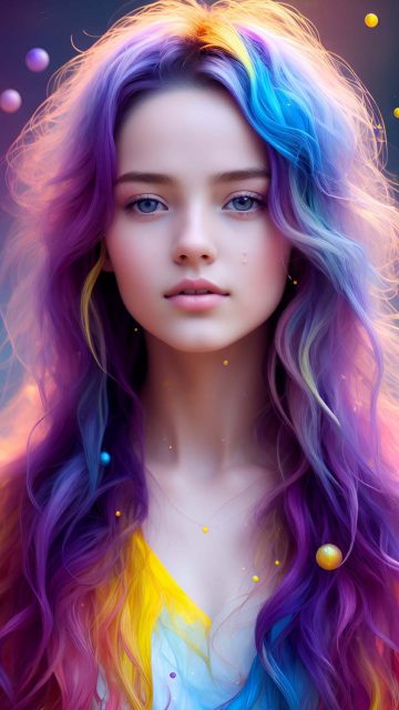 Colorful Girl iPhone Wallpaper 4K