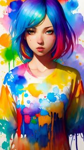 Colour Splash Girl iPhone Wallpaper 4K