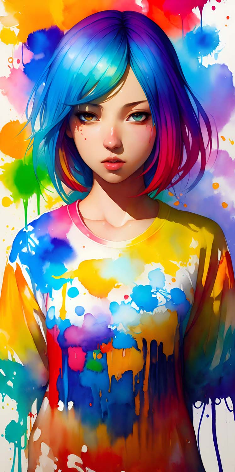 Colour Splash Girl iPhone Wallpaper 4K