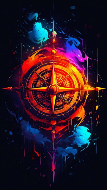 Compass Art iPhone Wallpaper HD