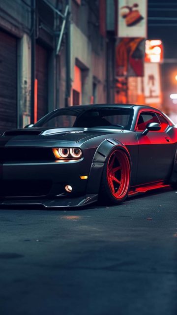 Dodge Challenger Black iPhone Wallpaper HD