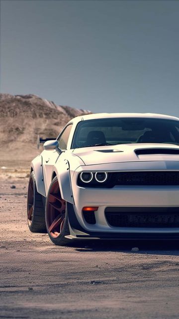 Dodge Challenger White iPhone Wallpaper HD