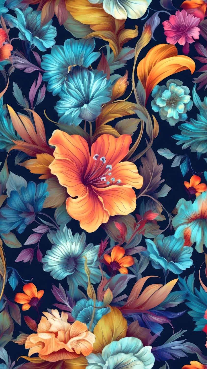 Flower Painting iPhone Wallpaper HD