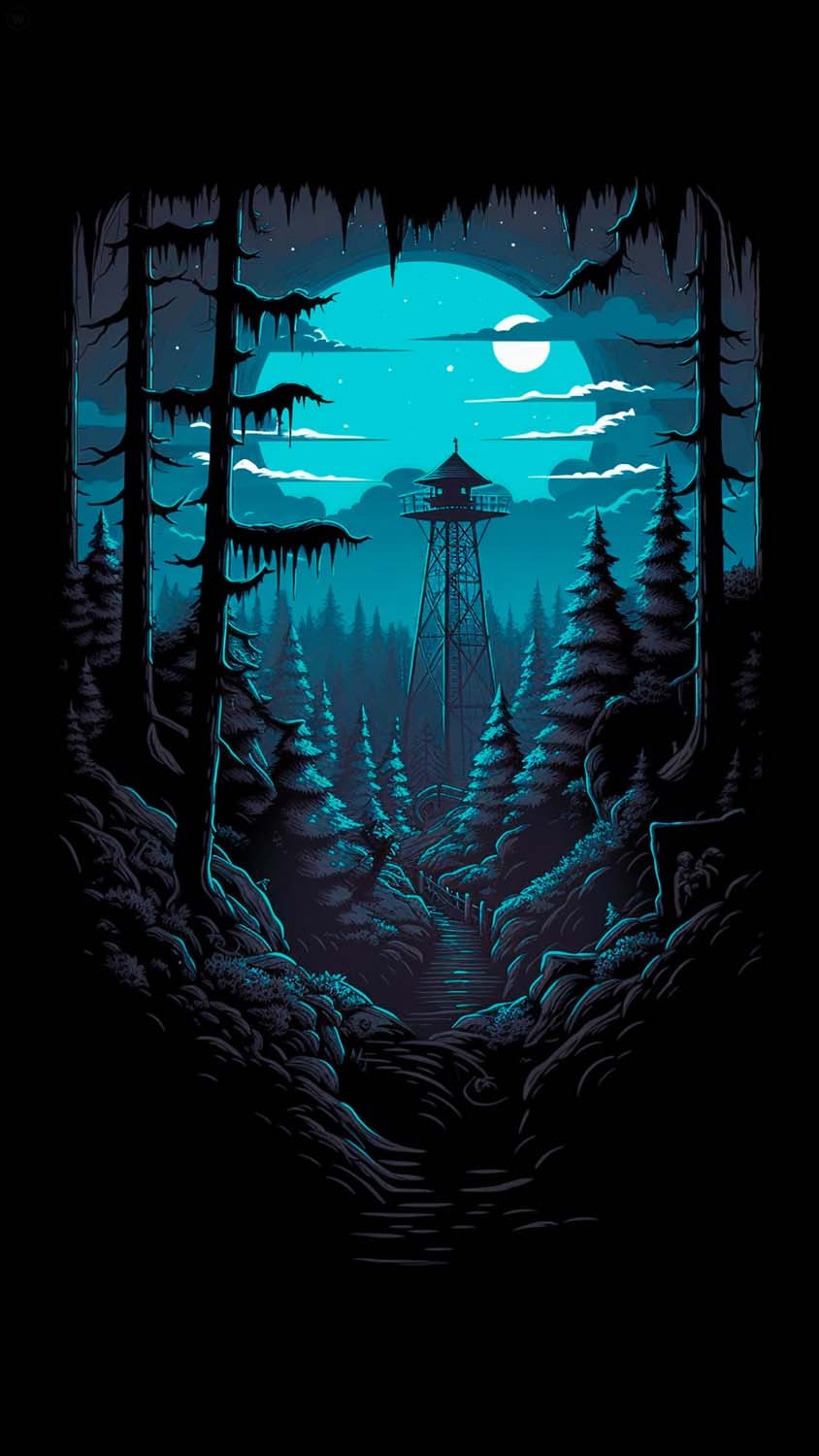 Forest Watch Tower iPhone Wallpaper HD