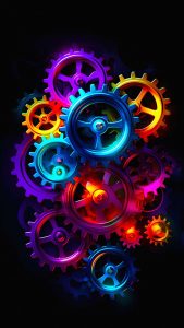 Gears Amoled iPhone Wallpaper HD