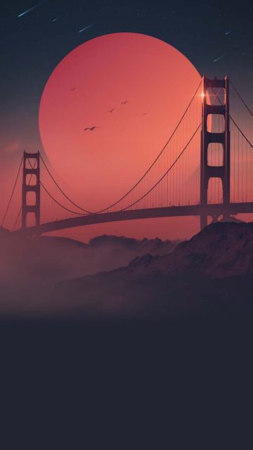 Golden Gate Sun iPhone Wallpaper HD