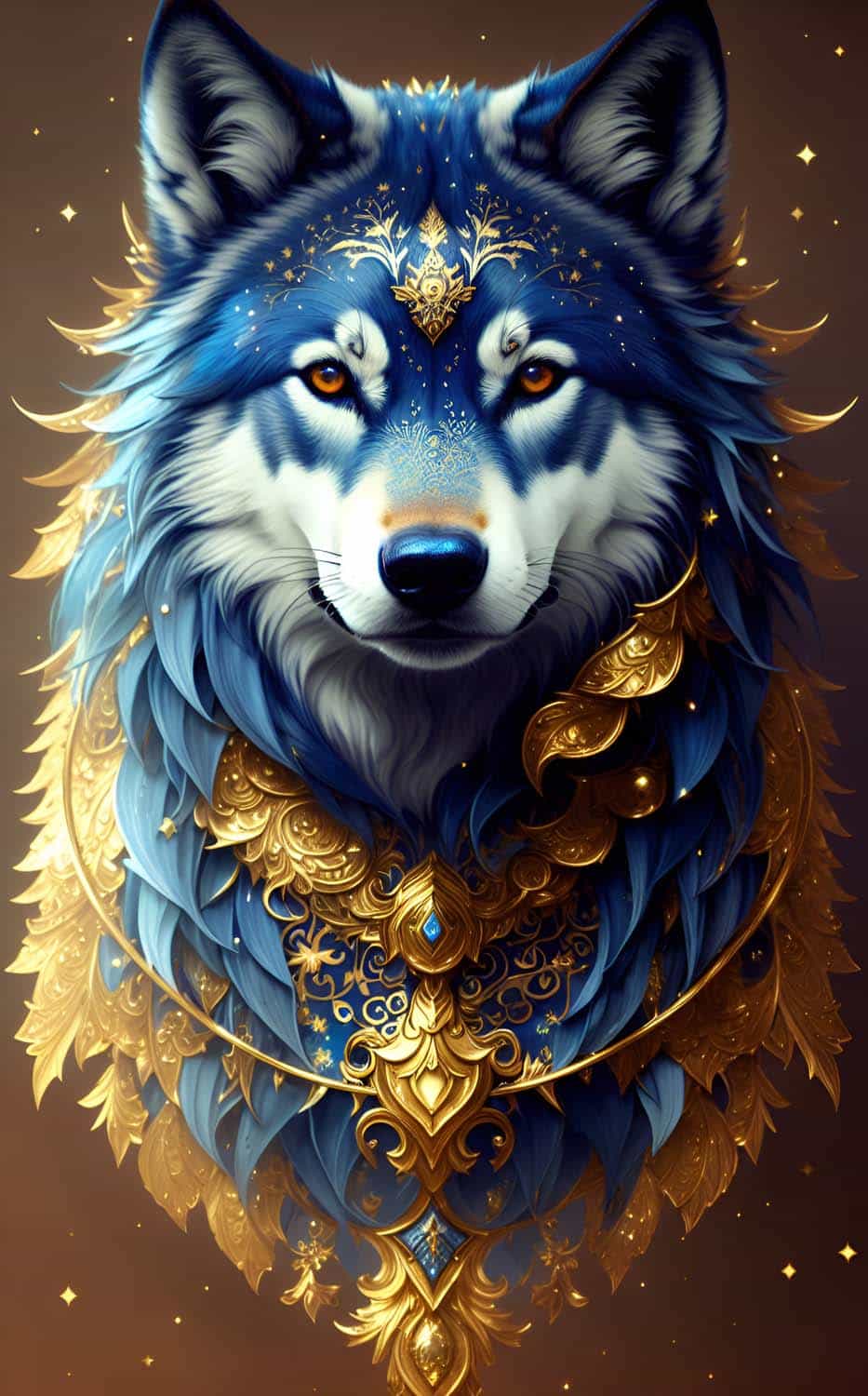 Golden Wolf iPhone Wallpaper 4K