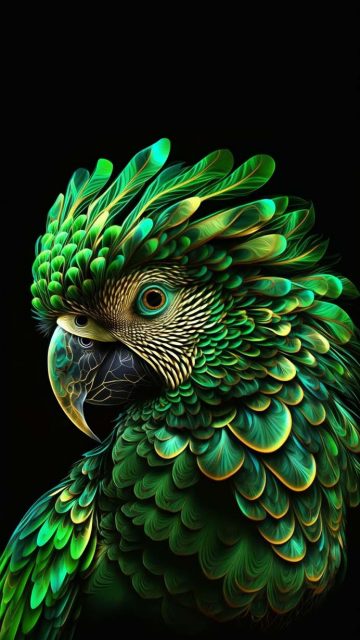 Green Parrot iPhone Wallpaper 4K