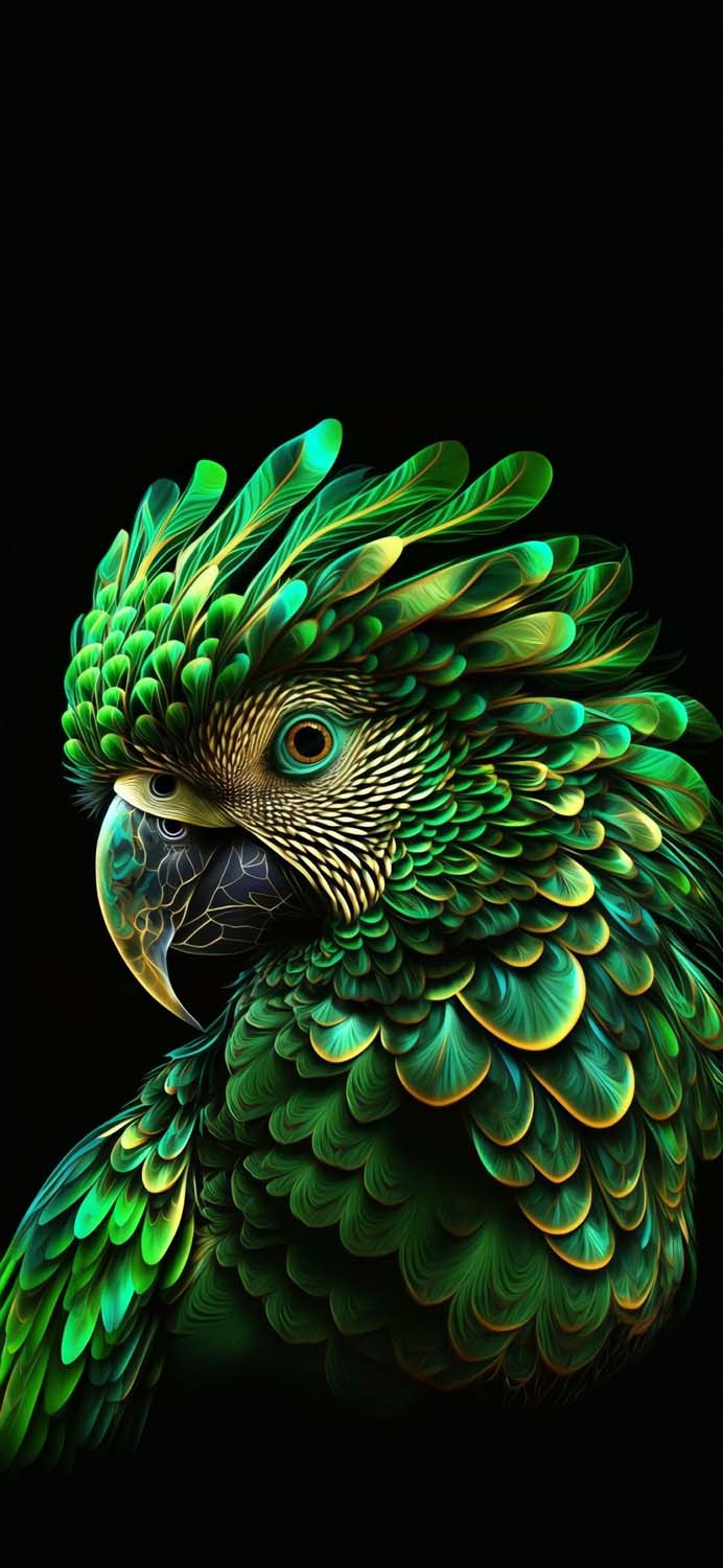 Green Parrot iPhone Wallpaper 4K