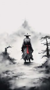 Grey Samurai iPhone Wallpaper 4K