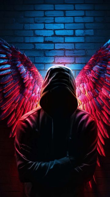 Hoodie Angel iPhone Wallpaper 4K