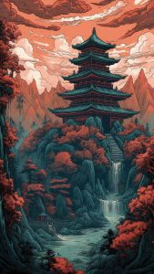 Japanease Tera Art iPhone Wallpaper HD