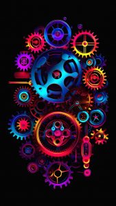 Mechanical Gears Oled iPhone Wallpaper HD