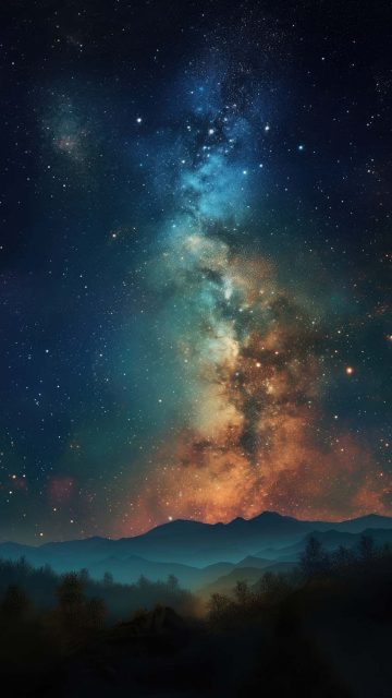 Milky Way Galaxy From Earth iPhone Wallpaper HD