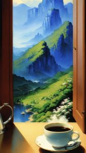 Morning Views with Coffee iPhone 15 Wallpaper