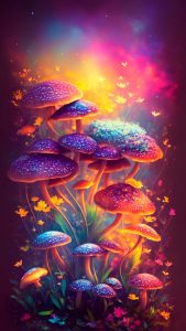 Mushroom Art iPhone Wallpaper 4K