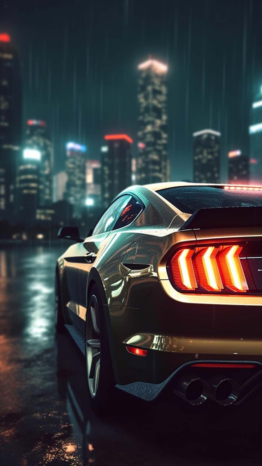 Mustang in Chrome iPhone Wallpaper HD
