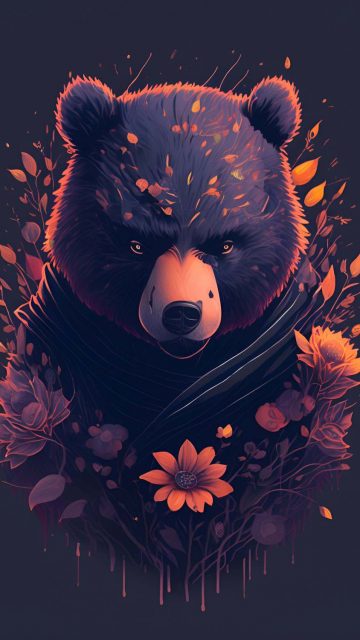 Nature Bear iPhone Wallpaper 4K