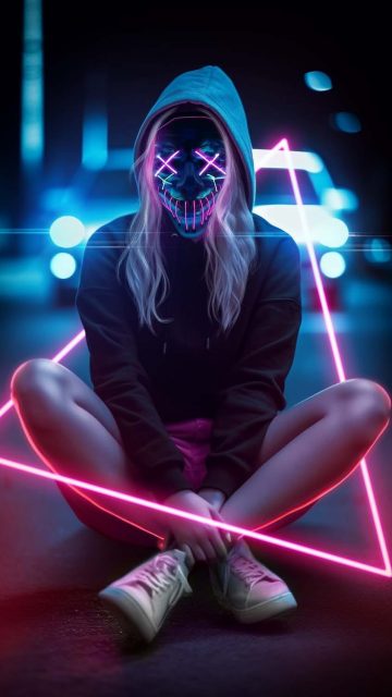 Neon Girl iPhone Wallpaper HD