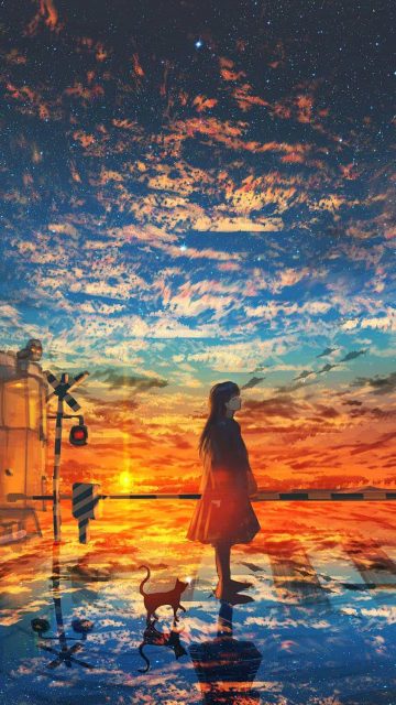 Pixiv Anime Girl Art iPhone Wallpaper 4K