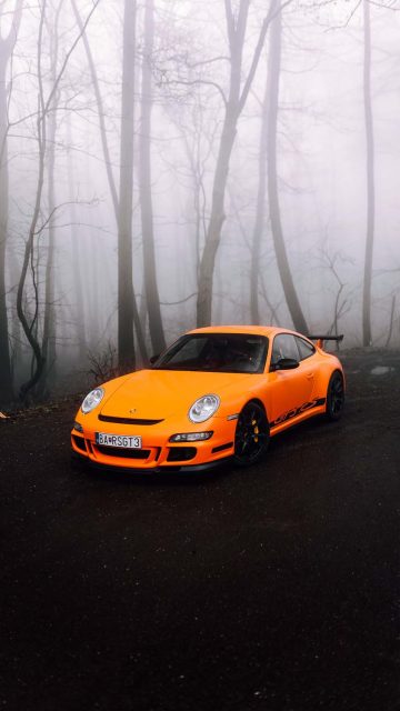 Porsche Orange iPhone Wallpaper 4K