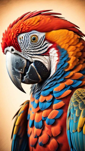 Red and Green Macaw iPhone Wallpaper HD