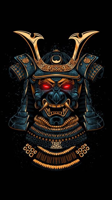 Samurai Golden Mask iPhone Wallpaper HD