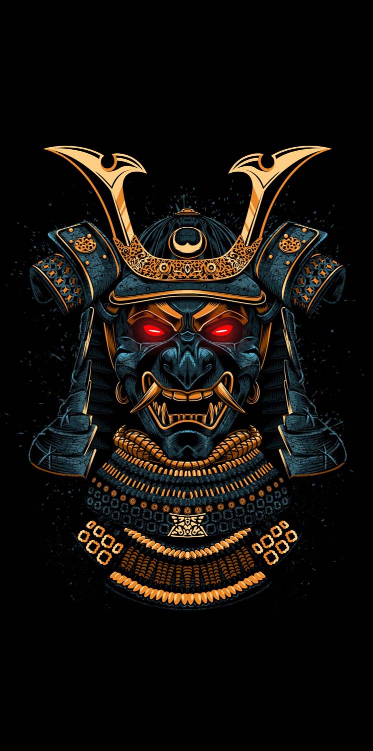 Samurai Golden Mask iPhone Wallpaper HD