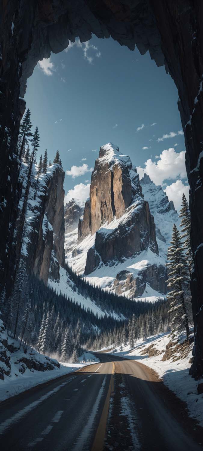 Snow Rock Mountain iPhone Wallpaper 4K