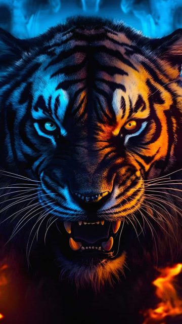 Tiger Angry iPhone 15 Wallpaper