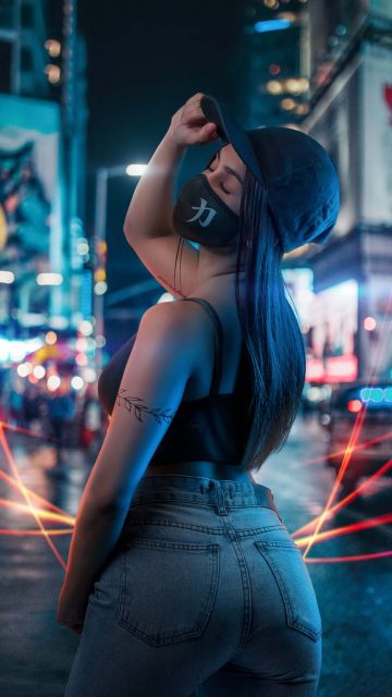 Urban Girl Pose iPhone Wallpaper 4K