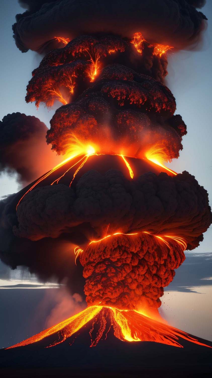 Volcanoo Explosion Cloud iPhone Wallpaper HD