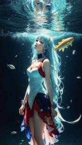 Water Girl iPhone Wallpaper 4K