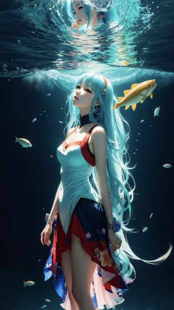 Water Girl iPhone Wallpaper 4K