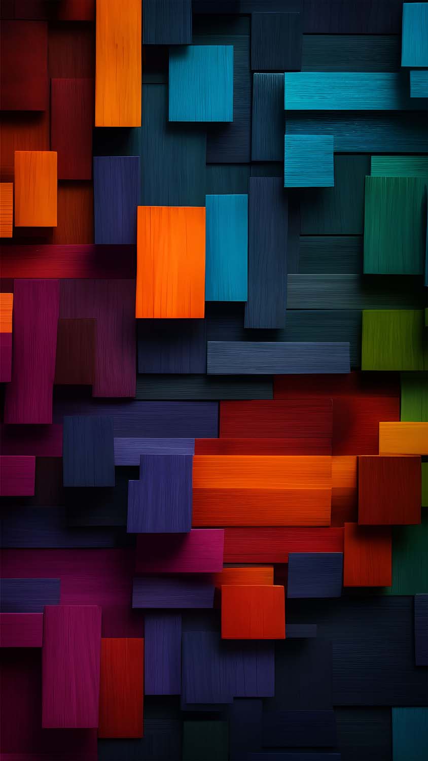 Wooden Blocks iPhone Wallpaper 4K