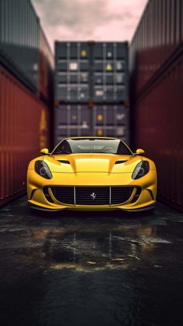 Yellow Ferrari iPhone Wallpaper HD