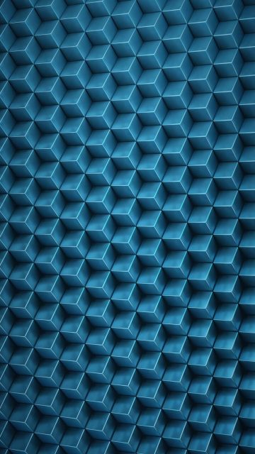 3D Blue Cubes iPhone Wallpaper 4K