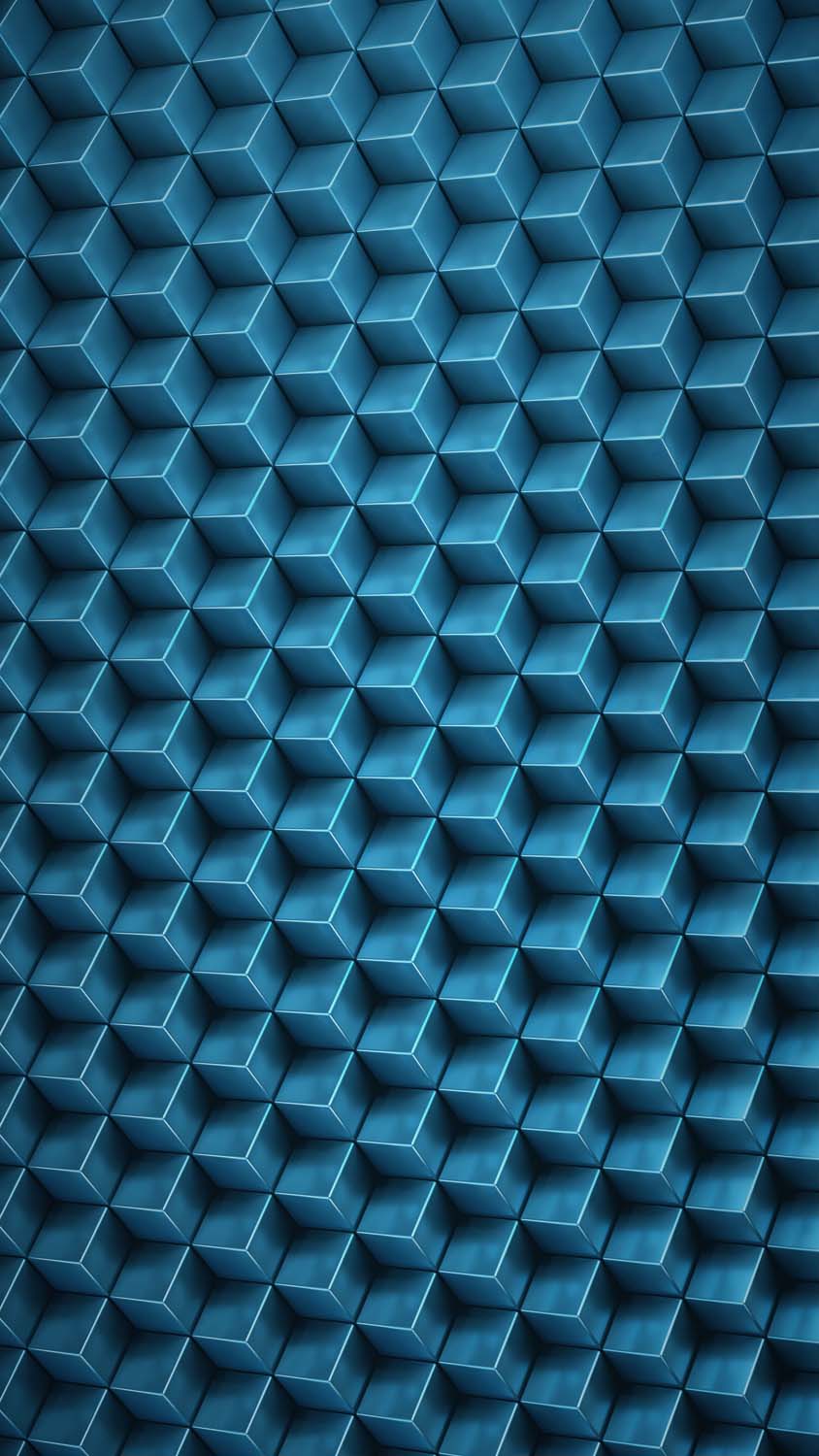 3D Blue Cubes iPhone Wallpaper 4K