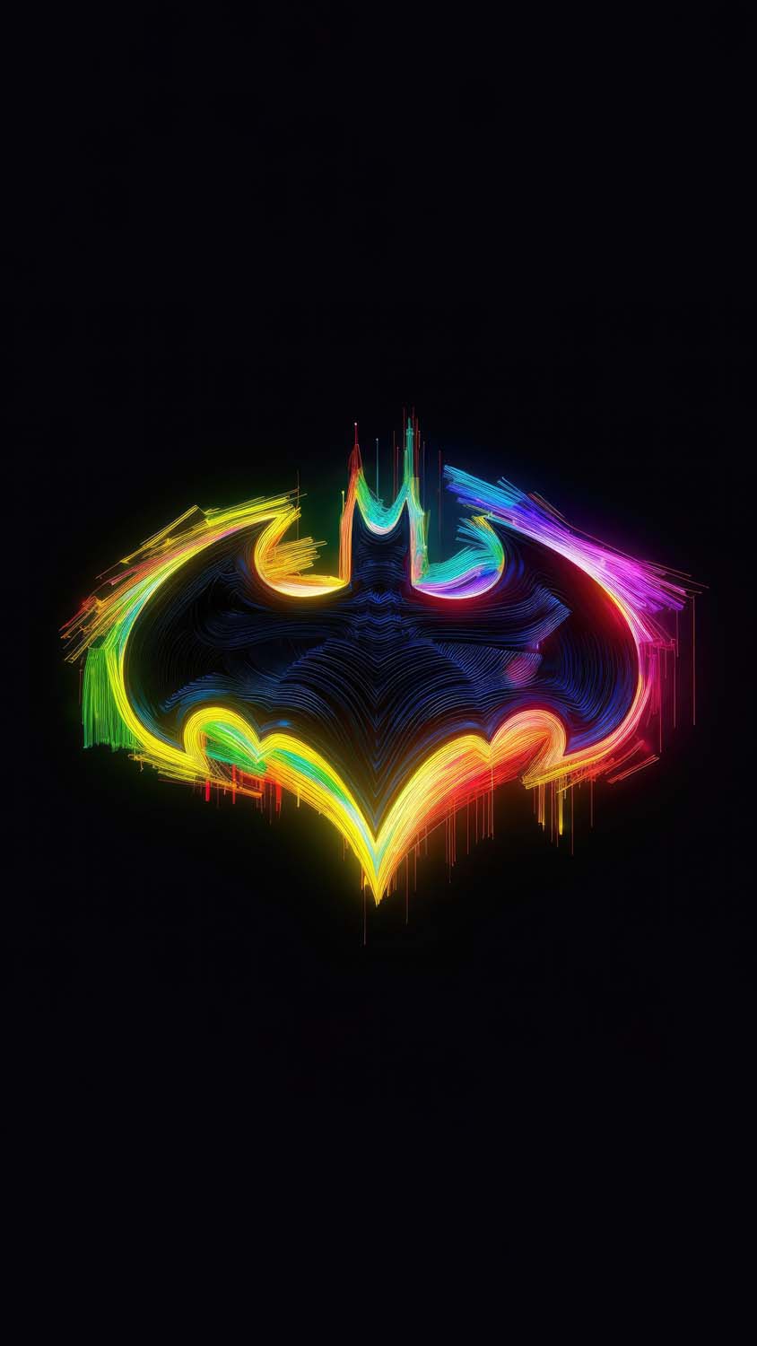 Batman Colorful Logo iPhone Wallpaper 4K