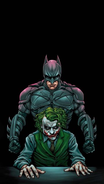 Batman x Joker OLED iPhone Wallpaper 4K