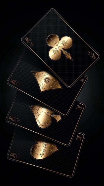 Black Poker Cards iPhone Wallpaper 4K