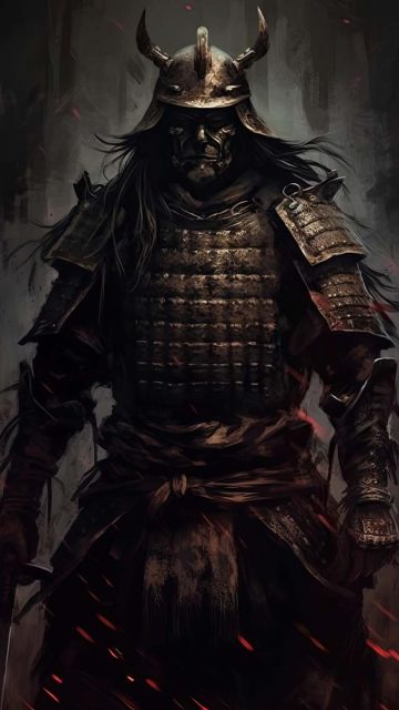 Black Samurai Warrior iPhone Wallpaper 4K