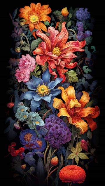 Colorful Flowers iPhone Wallpaper 4K