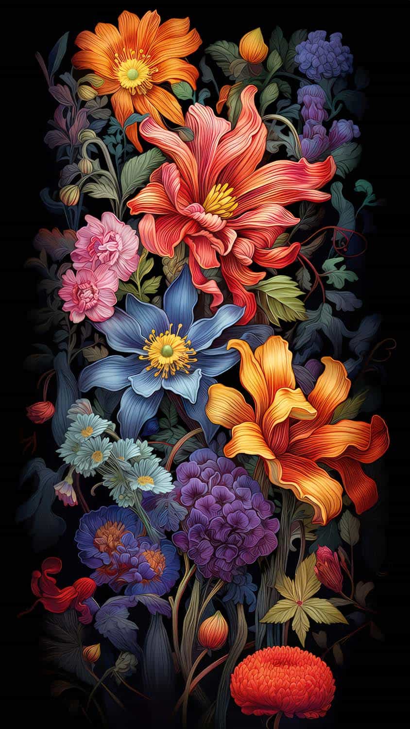 Colorful Flowers iPhone Wallpaper 4K