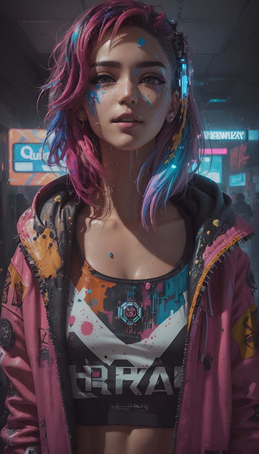 Premium Photo | Cyberpunk woman portrait with vr headset in high quality  avatar wallpaper high resolution neon fururistic cyber implants technology  universe light city technology addiction ai